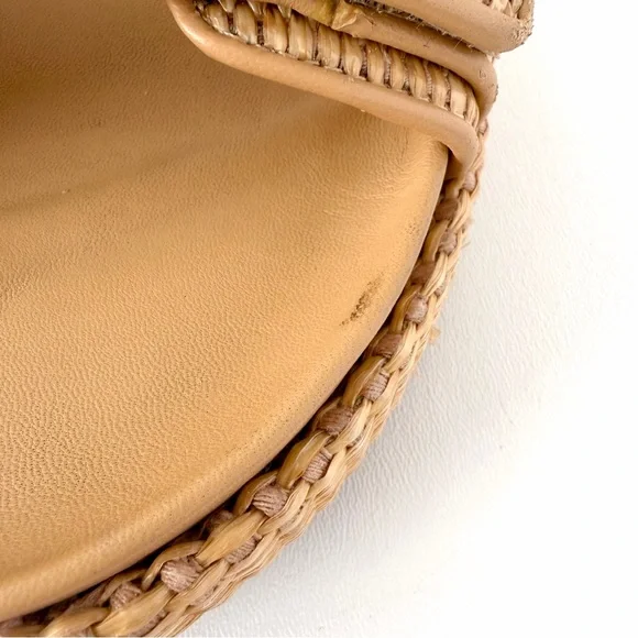 TORY BURCH | Kira Raffia Platform Sport Sandals Double T Logo Resort Summer 8.5 - Picture 6 of 13